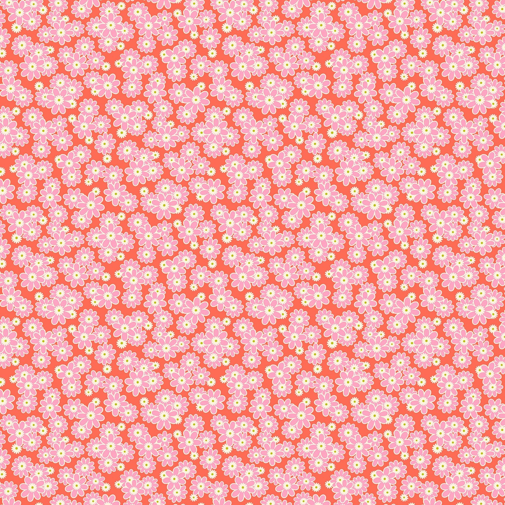 Daisy Crush Quilt Fabric - Dear Daisy in Clementine Orange - 91284-56