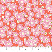 Daisy Crush Quilt Fabric - Dear Daisy in Clementine Orange - 91284-56