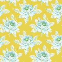Daisy Crush Quilt Fabric - Hello Roses in Gold - 91279-51