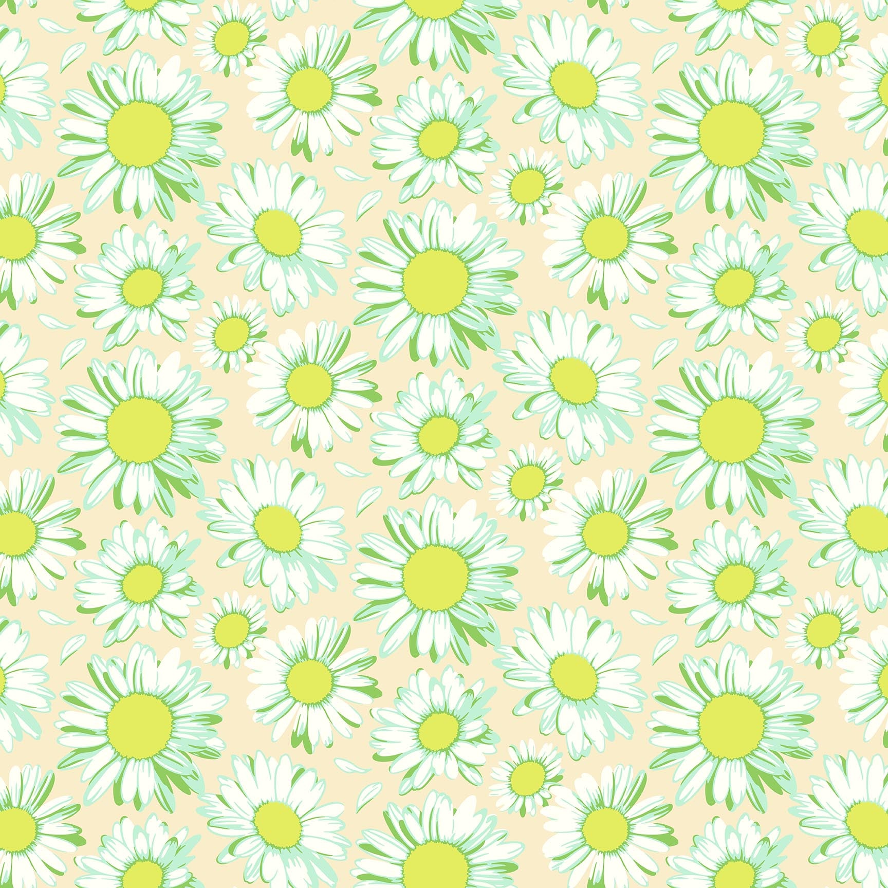Daisy Crush Quilt Fabric - Sunshine Daisies in Ivory - 91281-12