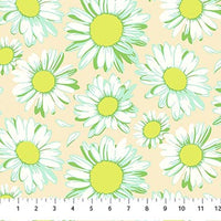 Daisy Crush Quilt Fabric - Sunshine Daisies in Ivory - 91281-12