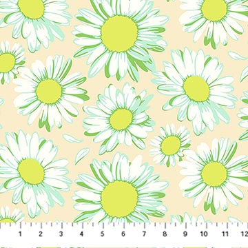 Daisy Crush Quilt Fabric - Sunshine Daisies in Ivory - 91281-12