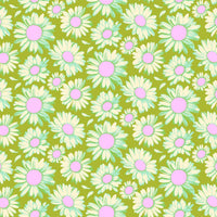 Daisy Crush Quilt Fabric - Sunshine Daisies in Olive Green - 91281-73