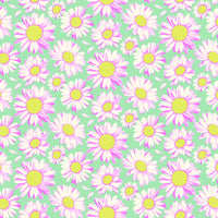 Daisy Crush Quilt Fabric - Sunshine Daisies in Sky (Green) - 91281-60