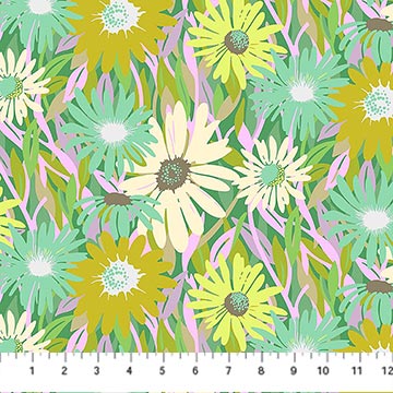 Daisy Crush Quilt Fabric - Unchained in Clover - 91280-70