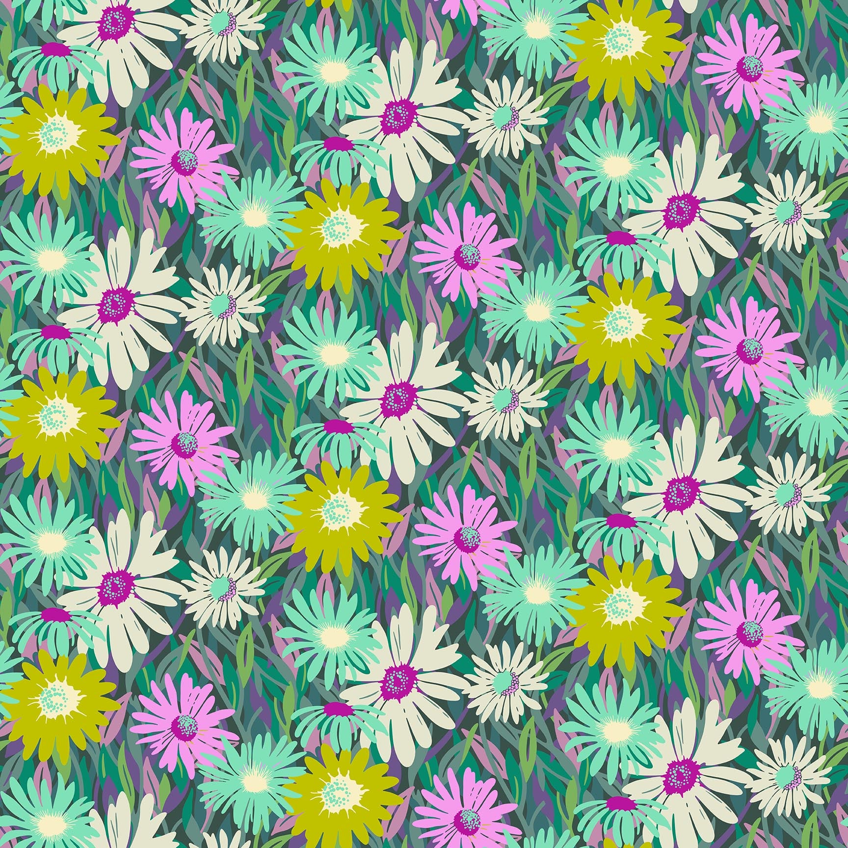 Daisy Crush Quilt Fabric - Unchained in Midnight - 91280-64