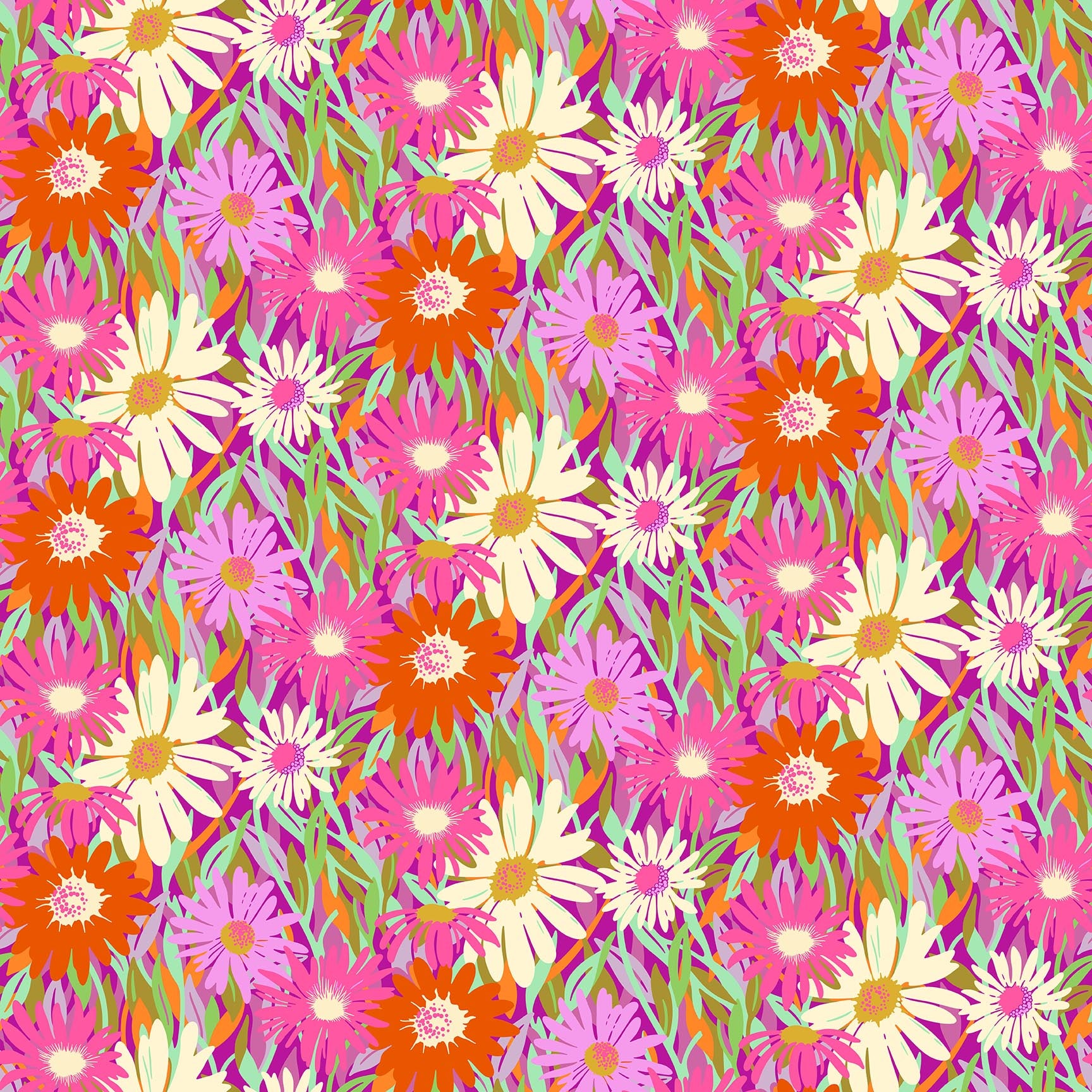Daisy Crush Quilt Fabric - Unchained in Violet - 91280-56