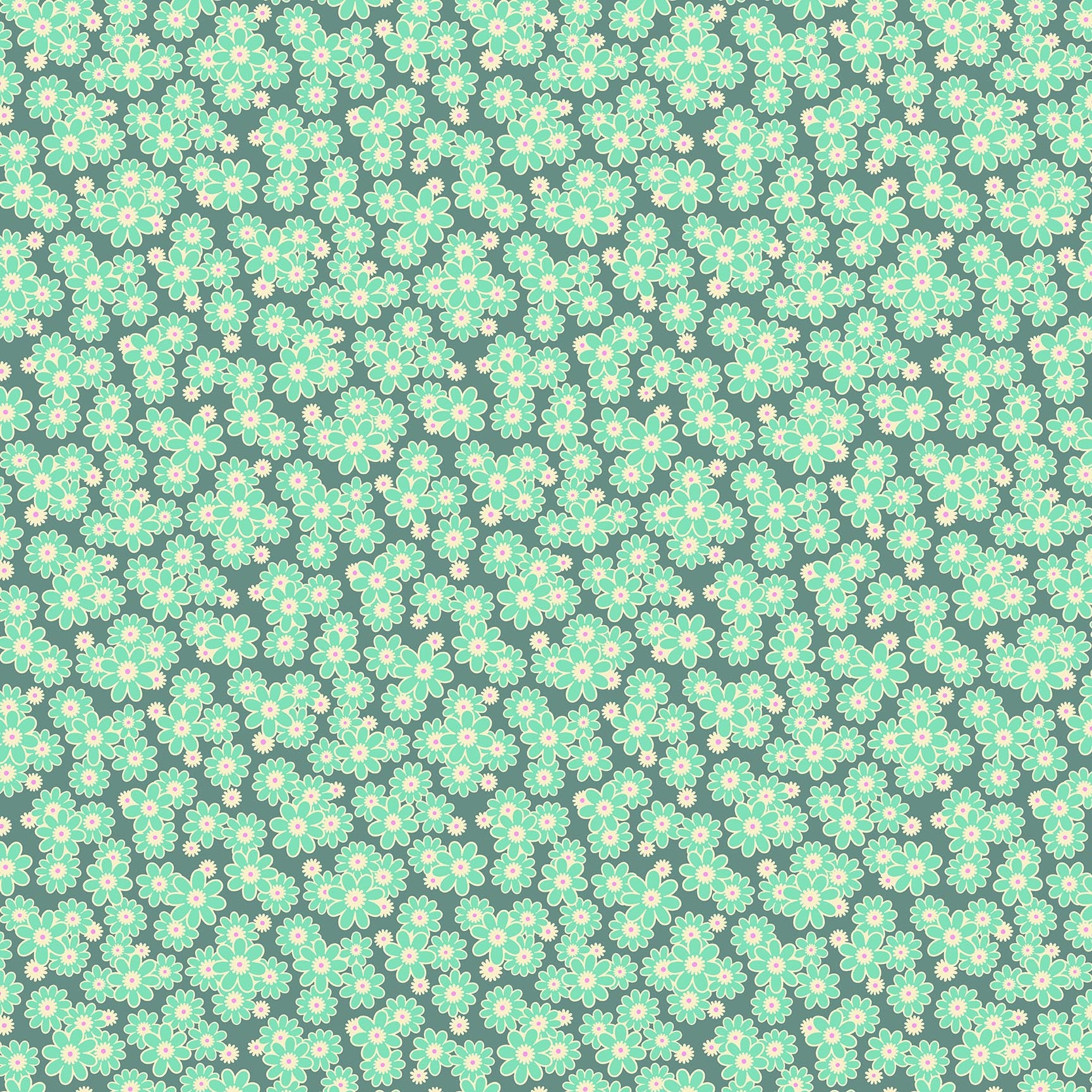 Daisy Crush Quilt Fabric - Dear Daisy in Slate Green - 91284-64