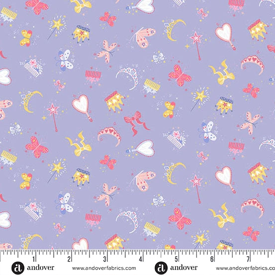 Dance Class Quilt Fabric - Accessories in Purple - MU-246-L