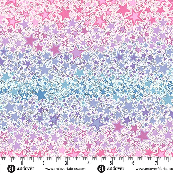 Dance Class Quilt Fabric - Ombre Star in Cream/Multi - MU-247-Q