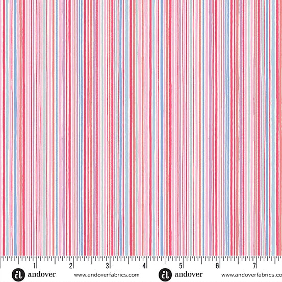 Dance Class Quilt Fabric - Fine Stripe in Pink - MU-237-P