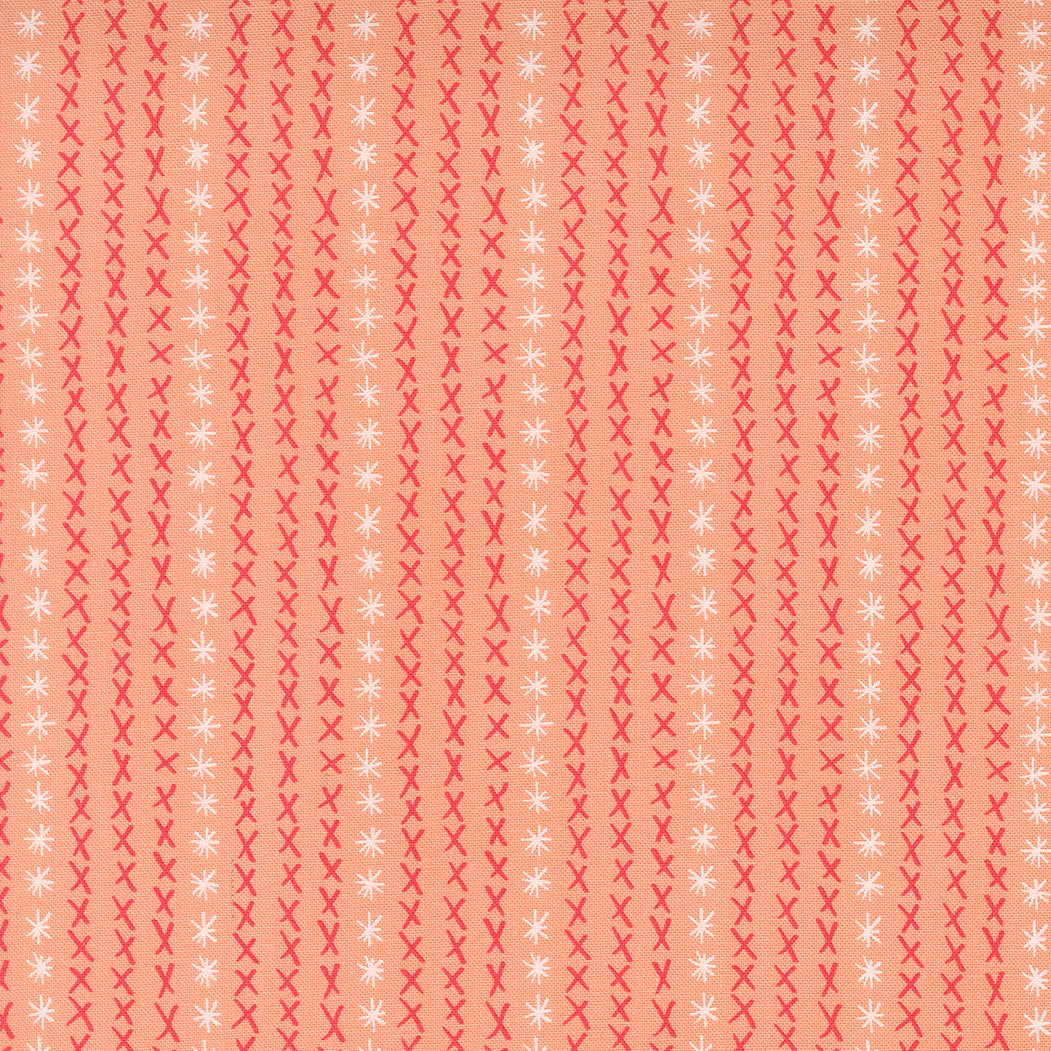 Dandi Duo Quilt Fabric - Cross Stitch Stripe in Peach - 48755 14
