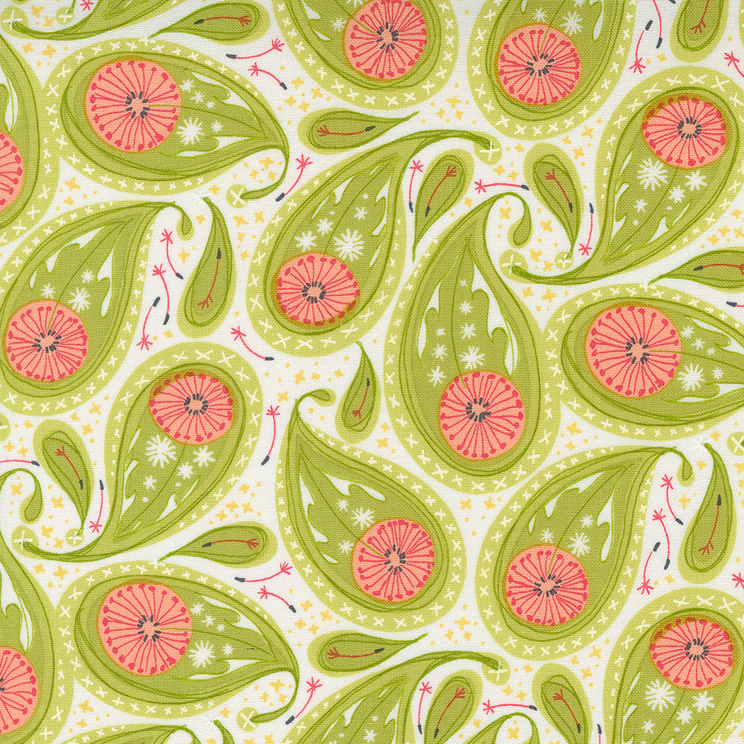Dandi Duo Quilt Fabric - Paisley in Grass Green - 48753 11