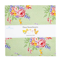 Dear Sweethearts Quilt Fabric - 10" Stacker - set of 42 10" squares - 10-18090-42