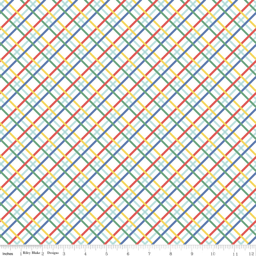 Dear Sweethearts Quilt Fabric - Plaid in Multi - C18099-MULTI
