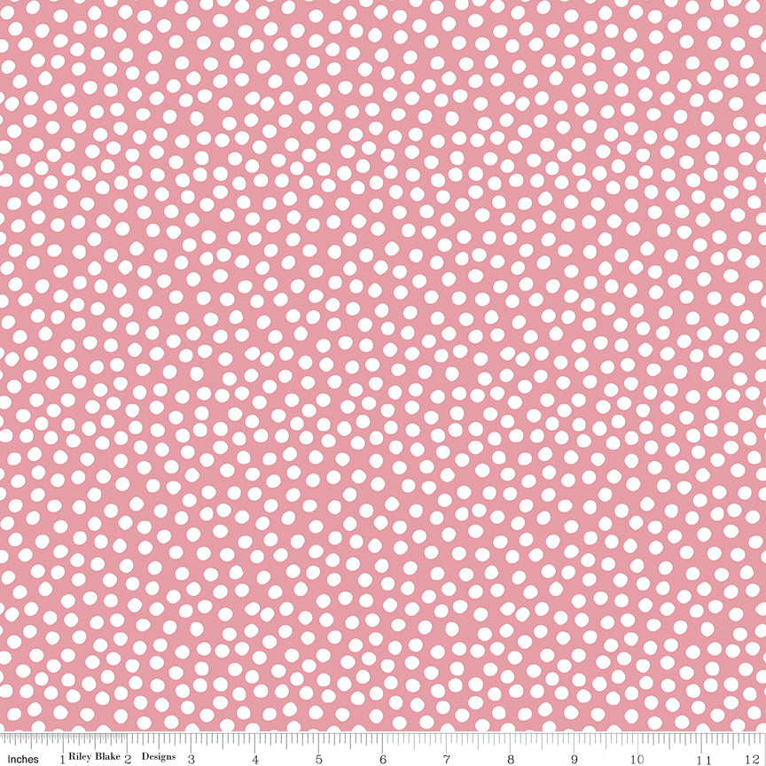 Dear Sweethearts Quilt Fabric - Scramble Dots in Pink - C18096-PINK