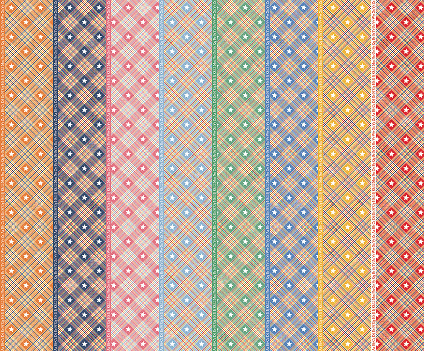 Dear Sweethearts Quilt Fabric - Star Plaid in Multi - C18103-MULTI
