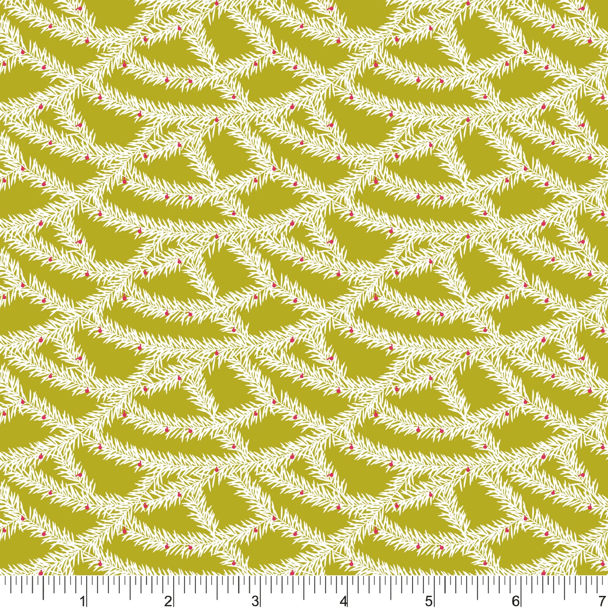 Deck the Halls Quilt Fabric - Christmas Garland in Green - PH0694