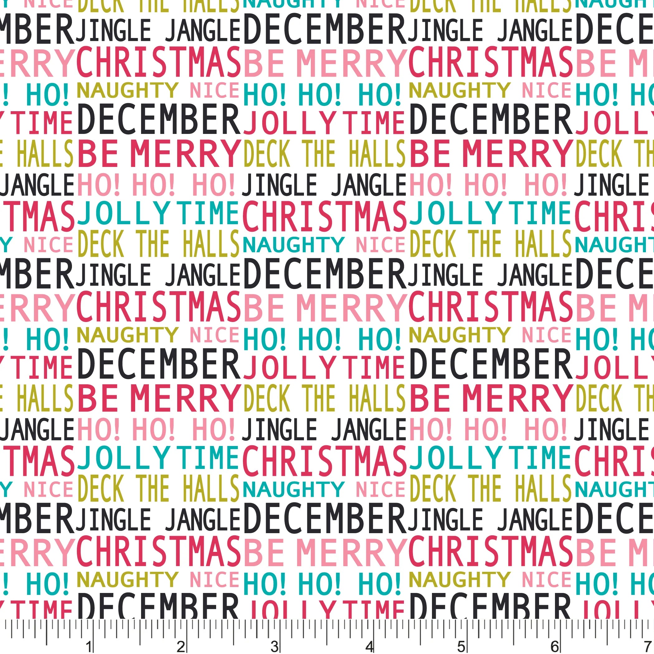 Deck the Halls Quilt Fabric - Christmas Merriment in White/Multi - PH0697