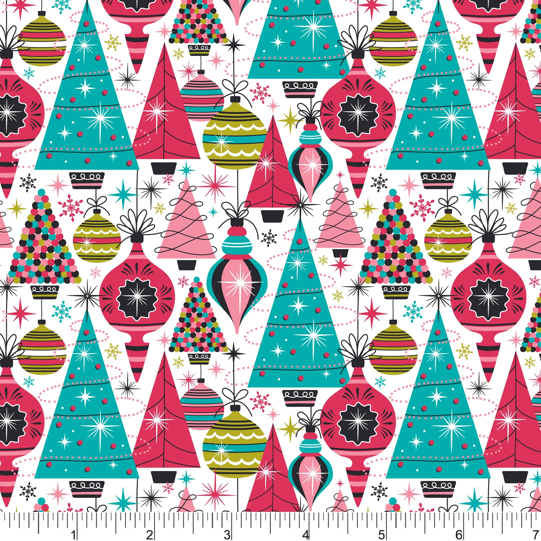 Deck the Halls Quilt Fabric - Deck the Halls in White/Multi - PH0691