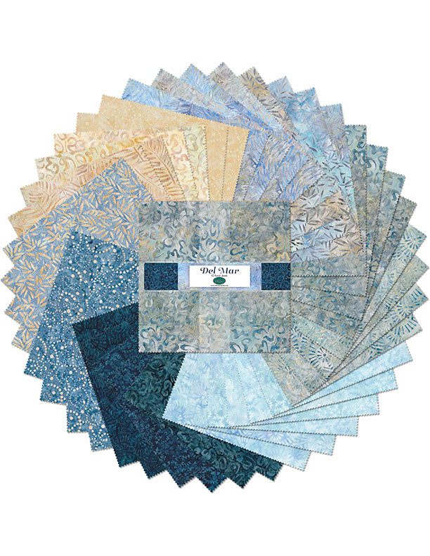 Del Mar Batik Quilt Fabric - 10 Karat Jewels - set of 42 10" squares - 511 118 511