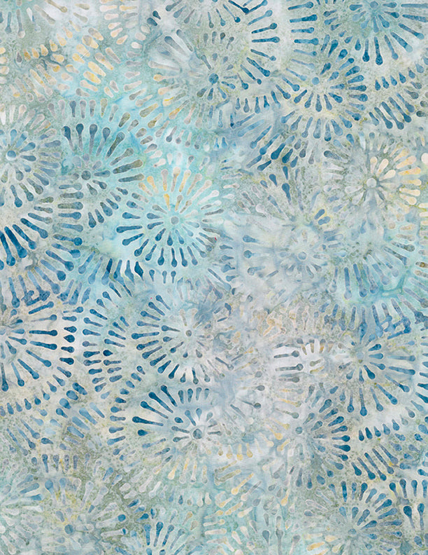 Del Mar Batik Quilt Fabric - Pins and Needles in Blue/Tan - 1400 22282 442