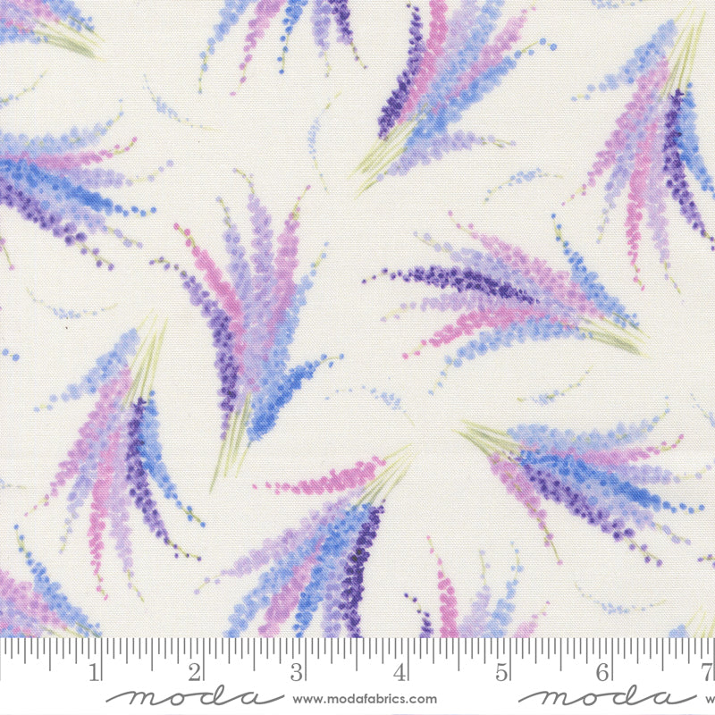 Delphinium Quilt Fabric - Larkspur in Snowdrop White/Multi - 24652 11