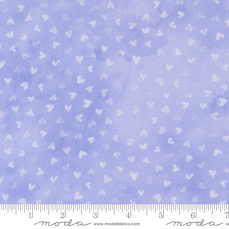 Delphinium Quilt Fabric - Light Hearts in Lilac Purple - 24653 13