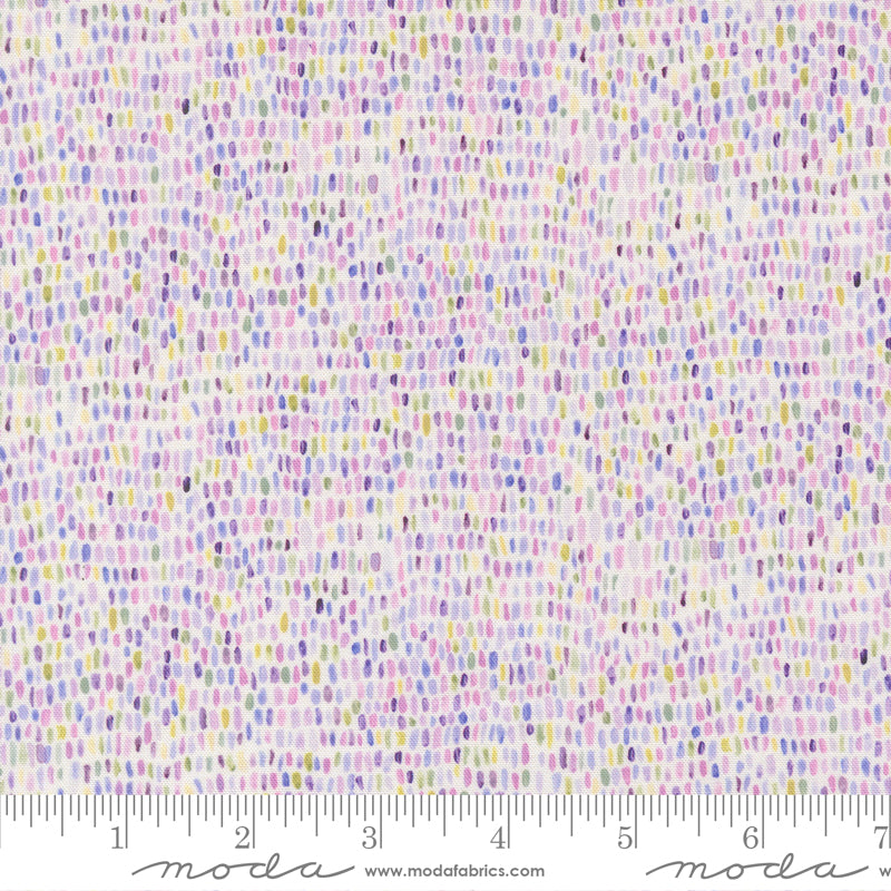 Delphinium Quilt Fabric - Palette in Snowball White/Multi - 24658 11