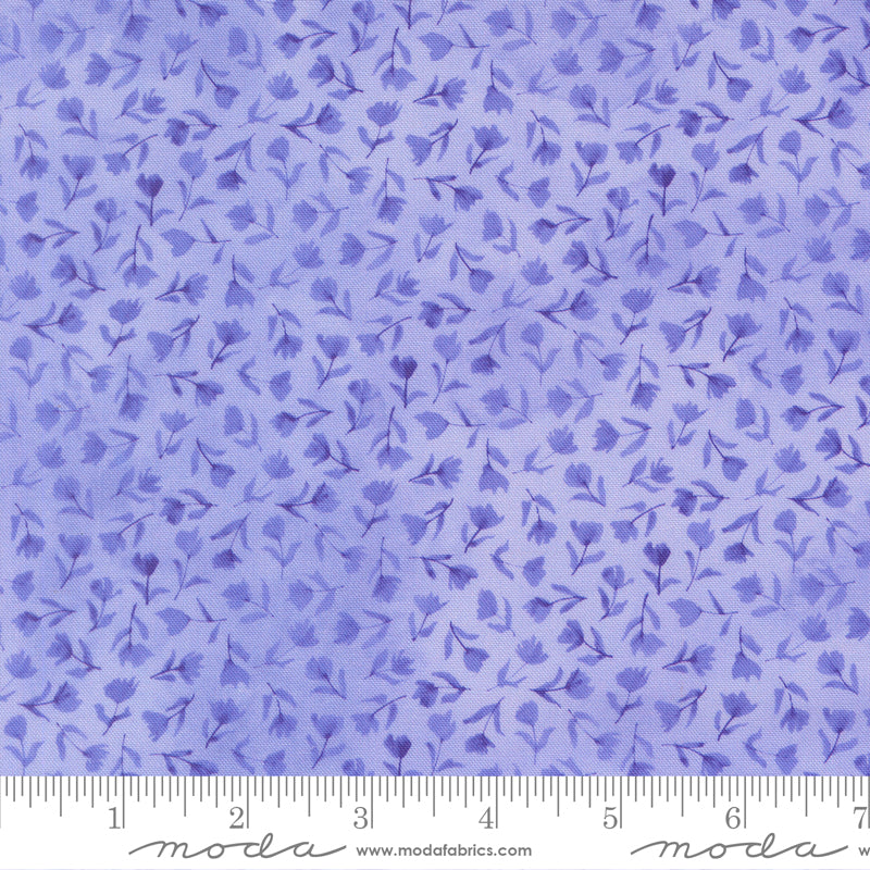 Delphinium Quilt Fabric - Sea Pink in Bluebell Blue - 24654 13