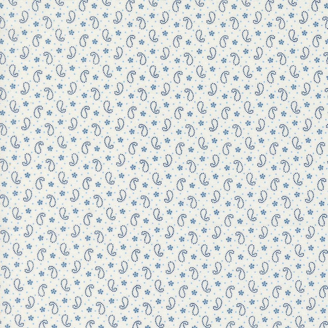 Denim and Daisies Quilt Fabric - Petite Paisleys in Daisy Denim Blue - 35387 11