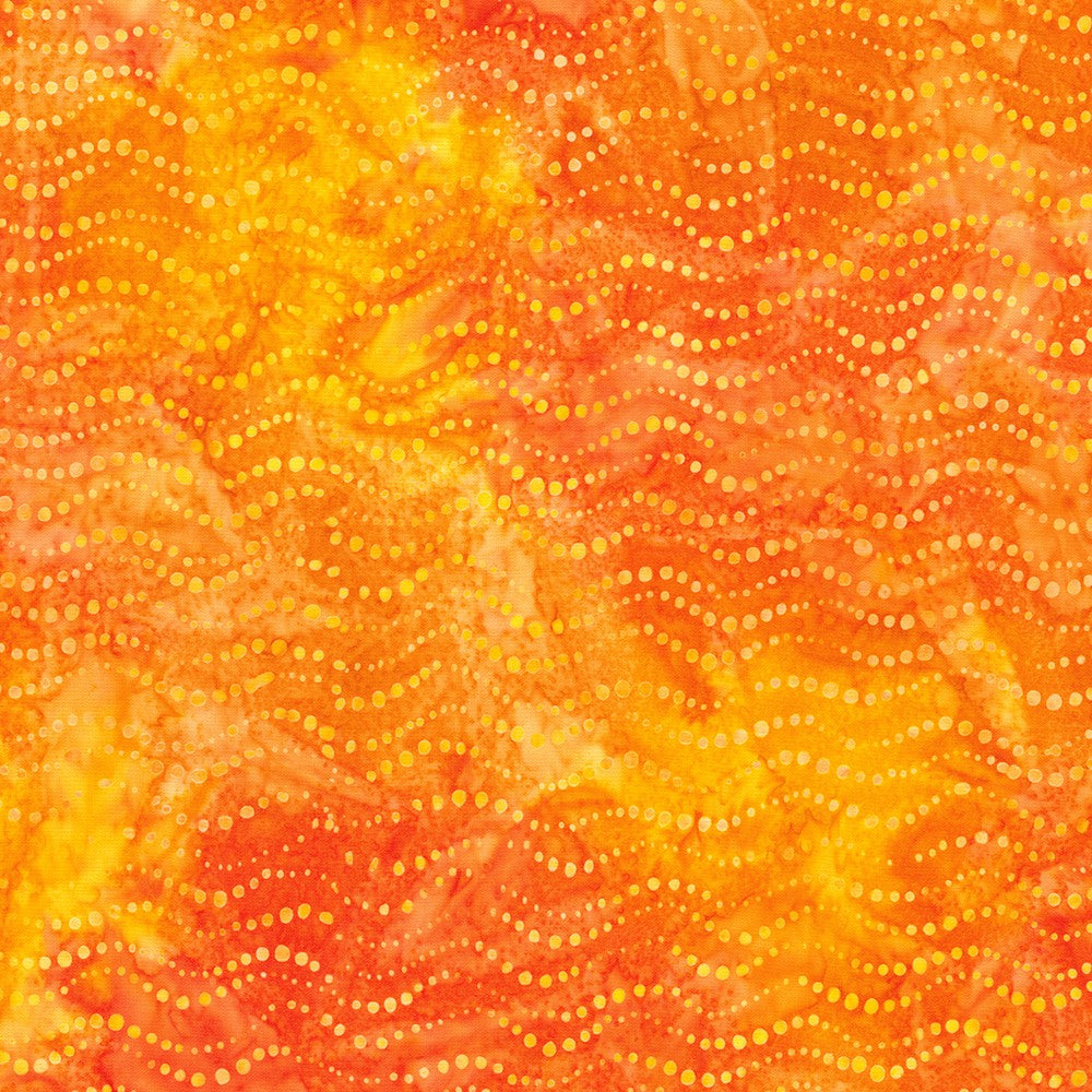 Dotted Batik Quilt Fabric - Wavy Dots in Carrot Orange - AMD-22659-151 CARROT
