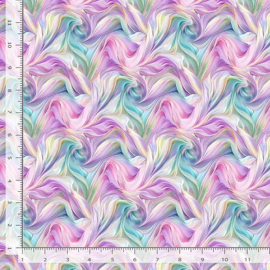 Dragonfly Mist Quilt Fabric - Satin Texture in Soft Multi - TEXTURE-CD3896 SOFT