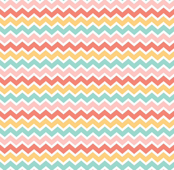 Easter Bunny Hop Quilt Fabric - Chevron Stripe in Multi - 12024219
