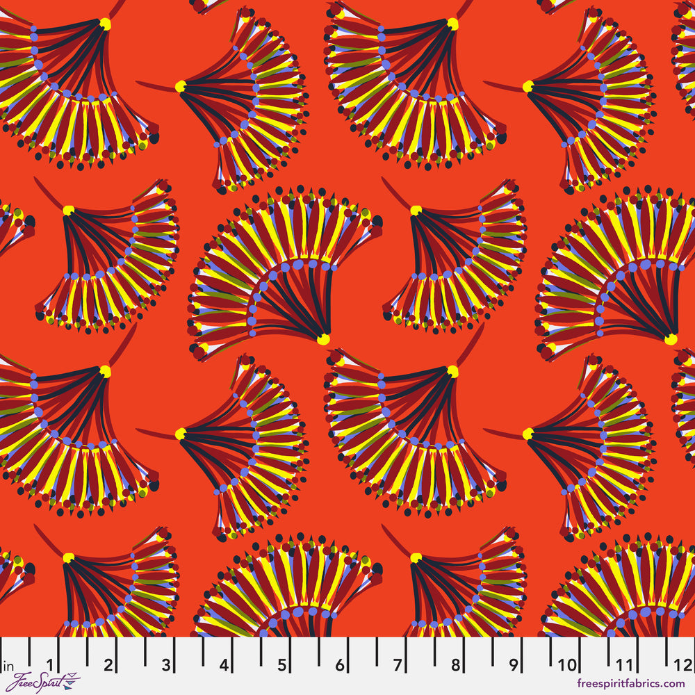 Echoes of Colour Quilt Fabric - Festival Fans in Sunflare - PWKC014.SUNFLARE