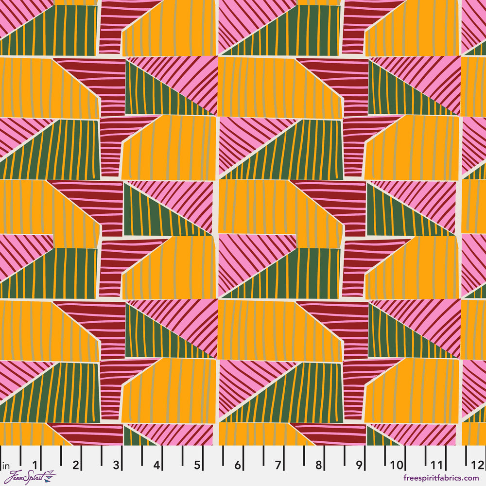 Echoes of Colour Quilt Fabric - Patchwork Kites in Solar - PWKC018.SOLAR