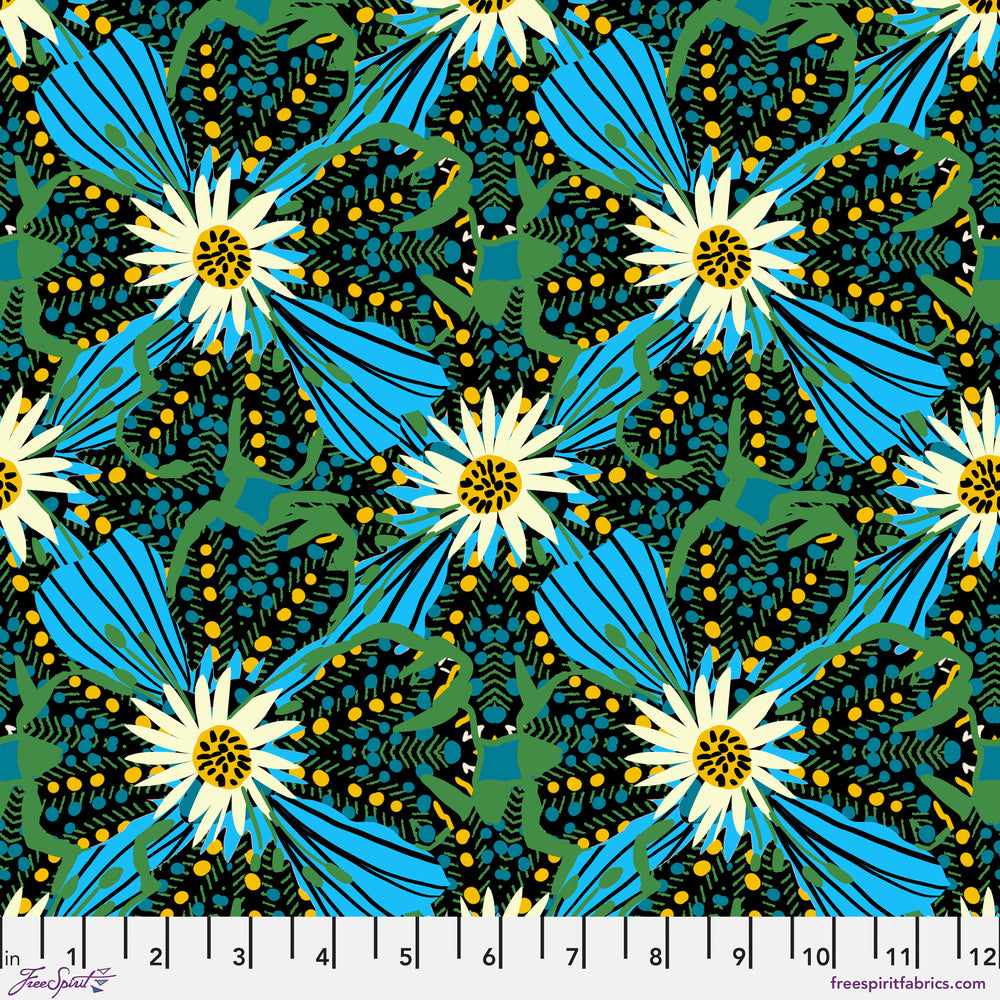 Echoes of Colour Quilt Fabric - Savanna Starburst in Lagoon - PWKC013.LAGOON
