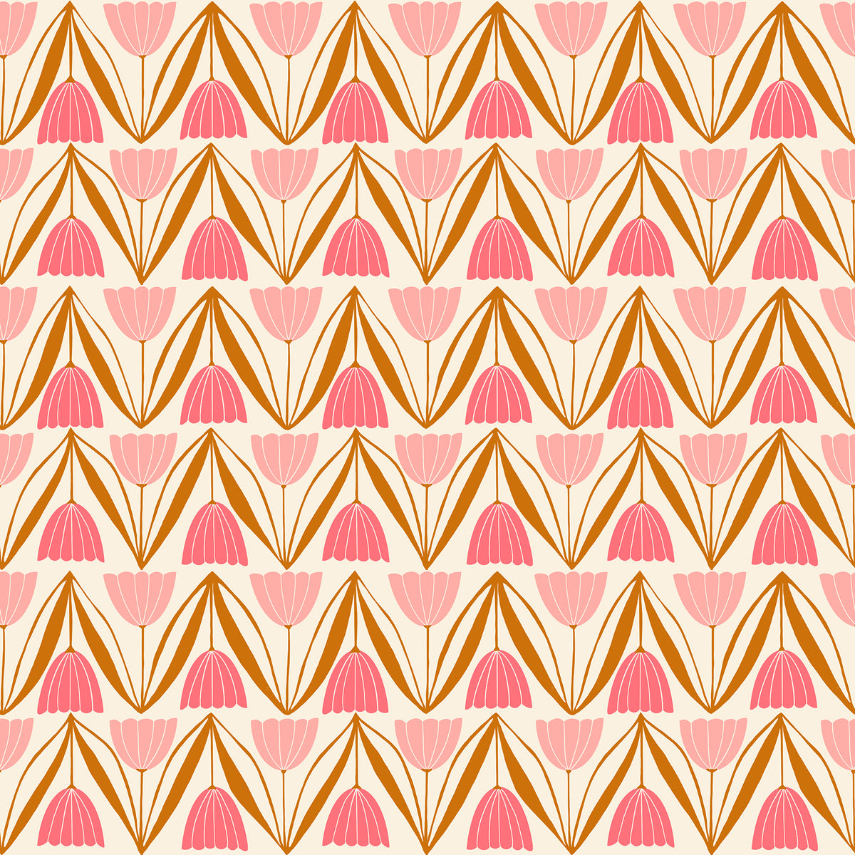 Endpaper Quilt Fabric by Ruby Star Society - Tulips in Natural/Pink - RS6043 12