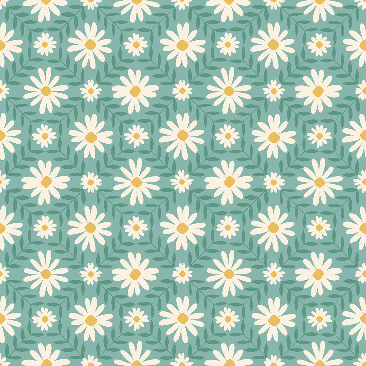 Endpaper Quilt Fabric by Ruby Star Society - Daisy Floral in Water Light Green - RS6044 15