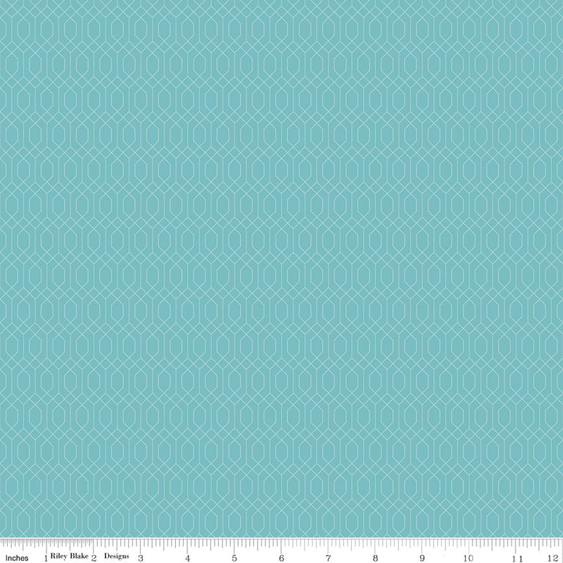 Essence Quilt Fabric - Lattice in Cottage Aqua - C16462-COTTAGE