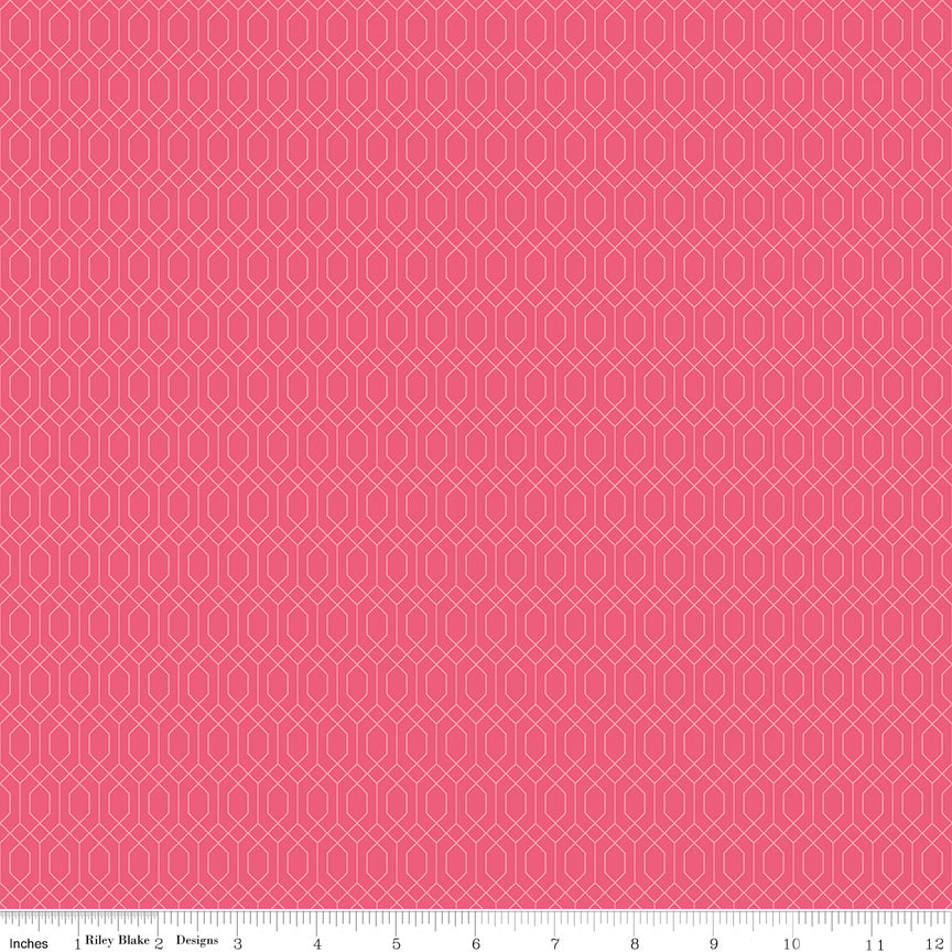 Essence Quilt Fabric - Lattice in Hot Pink - C16462-HOTPINK
