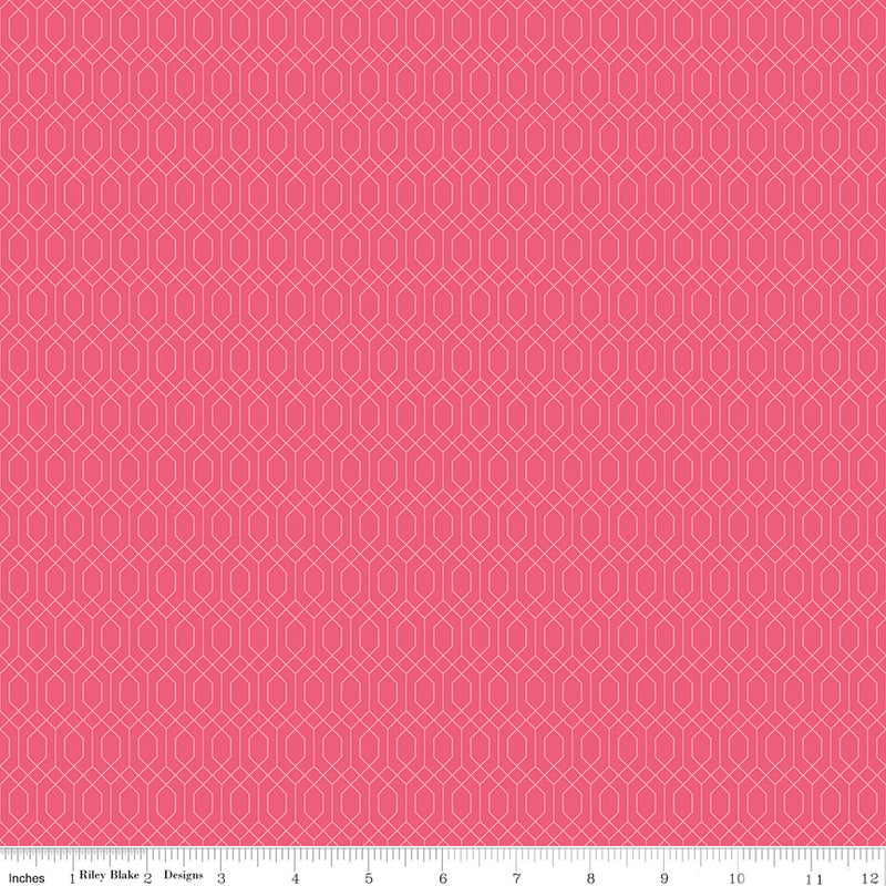 Essence Quilt Fabric - Lattice in Hot Pink - C16462-HOTPINK
