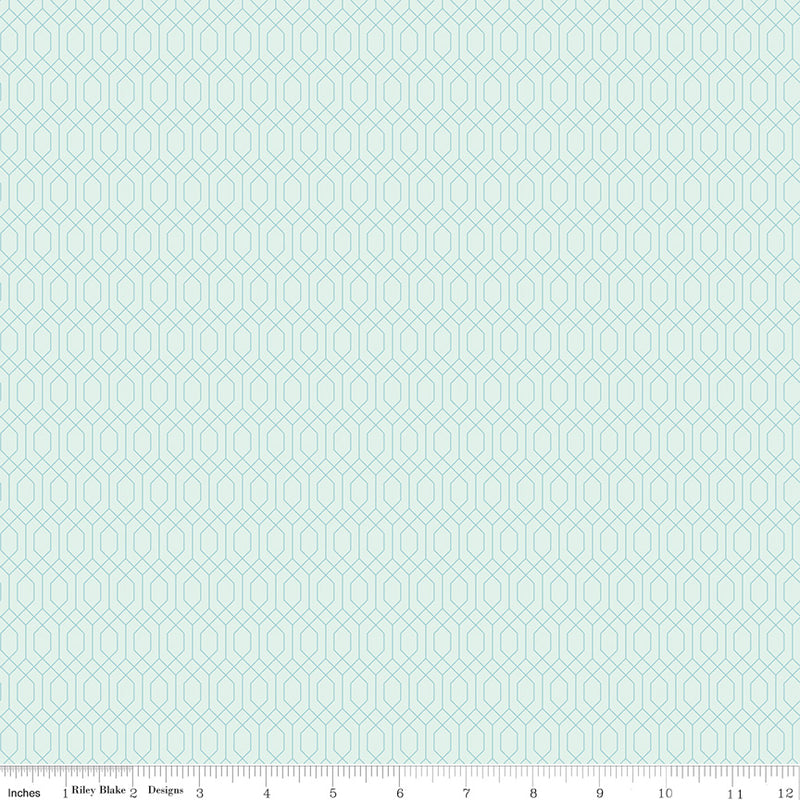 Essence Quilt Fabric - Lattice in Iceberg Aqua - C16462-ICEBERG