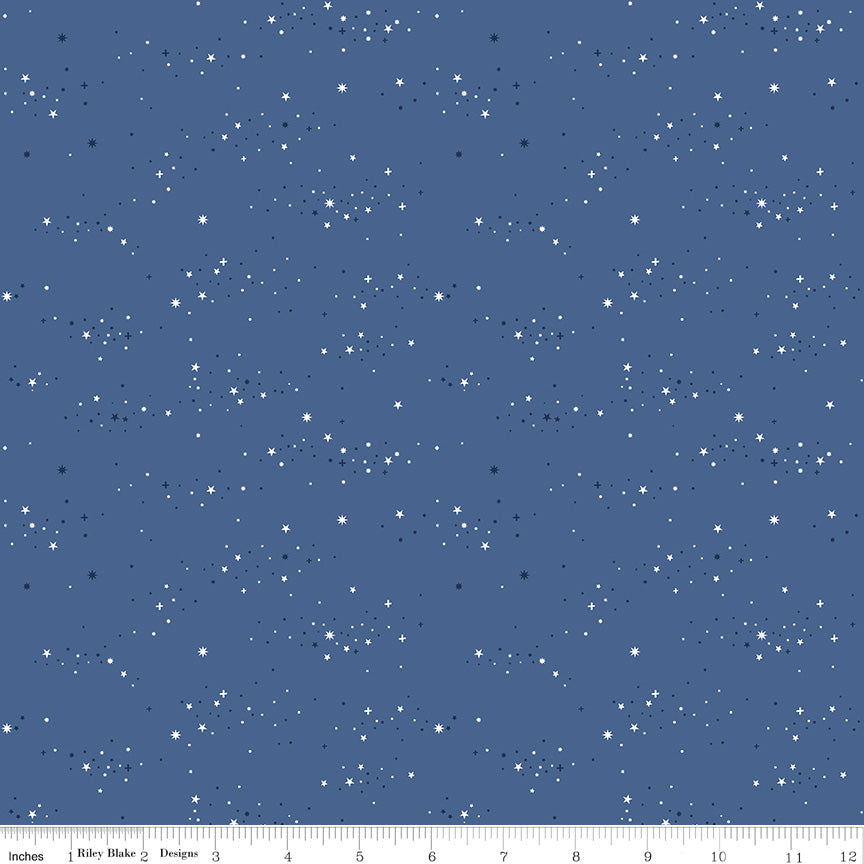 Essence Quilt Fabric - Starlight in Denim Blue - C16463-DENIM