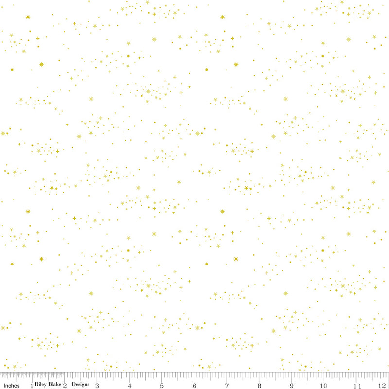 Essence Quilt Fabric - Starlight in Gold/White - C16463-GOLD
