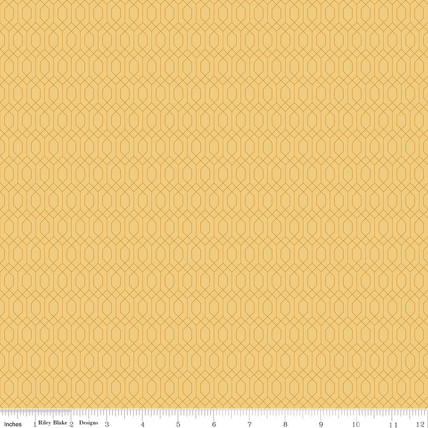 Essence Quilt Fabric - Lattice in Beehive Yellow - C16462-BEEHIVE