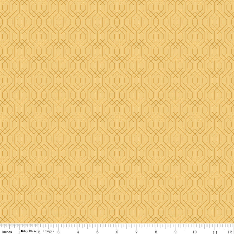 Essence Quilt Fabric - Lattice in Beehive Yellow - C16462-BEEHIVE
