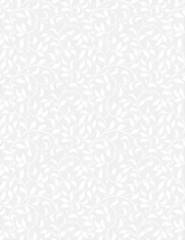 Essentials White on White Quilt Fabric - Climbing Vine in White - 1887 38717 100
