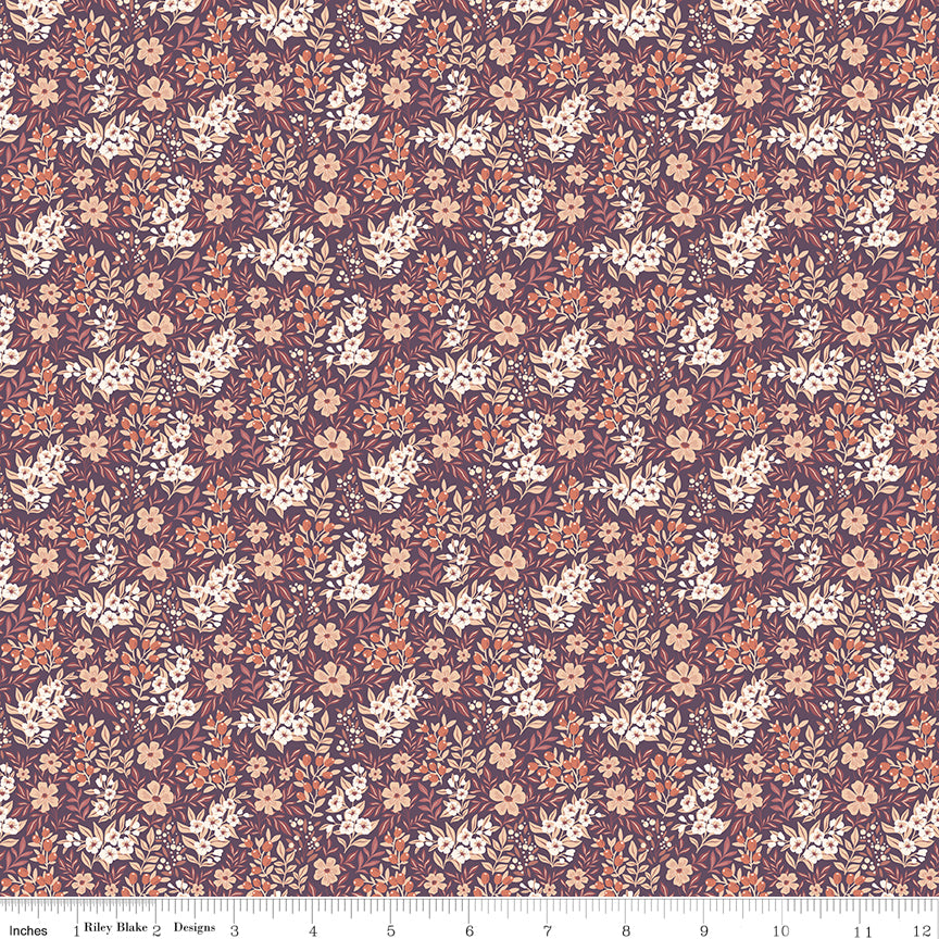 Evening on the Prairie Quilt Fabric - Ditsy Floral in Purple - C16747-PURPLE