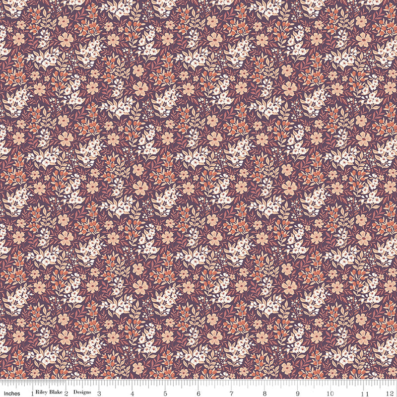 Evening on the Prairie Quilt Fabric - Ditsy Floral in Purple - C16747-PURPLE